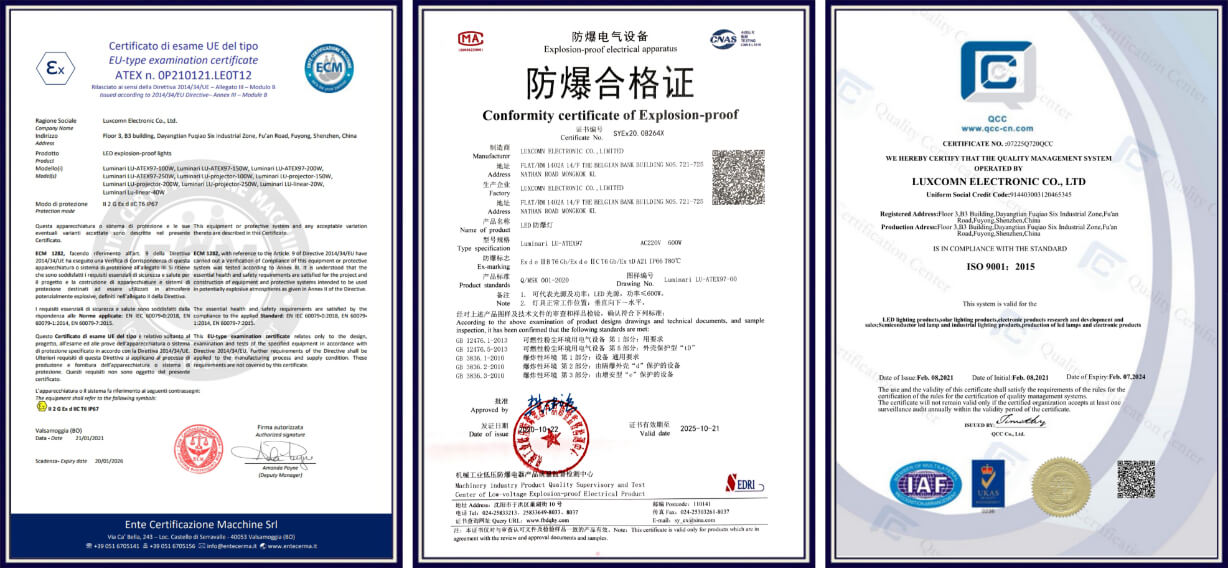 4 ex light international atex china atex and iso9001 certification 1