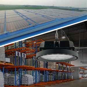 Solar Power LED UFO Light Aluminum LED Solar High Bay Light for Industrial Factory Canopy
