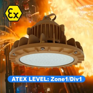 100W ATEX LED Lights Aluminum Flammable Proof Lamp Round Explosion Proof for Tanker Petroleum Chemical
